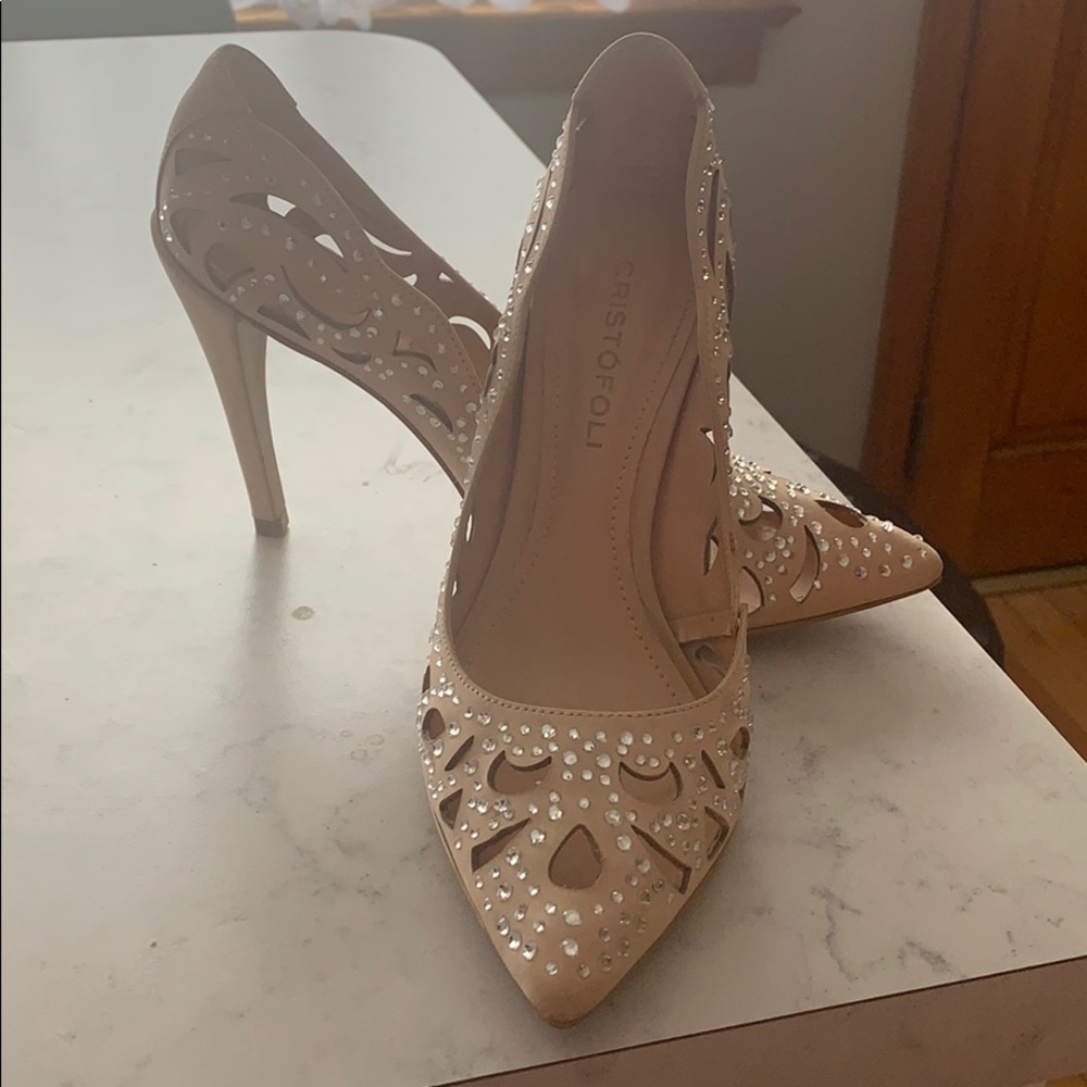 Cristofoli like new studded heeled shoes
